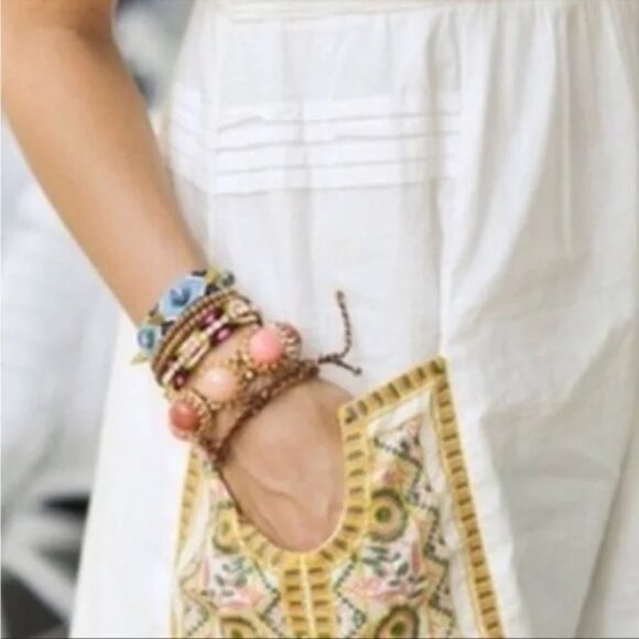 Anthropologie Vanessa Virginia Desert Hills Dress with Embroidered Pockets Sz 2 - Picture 2 of 6